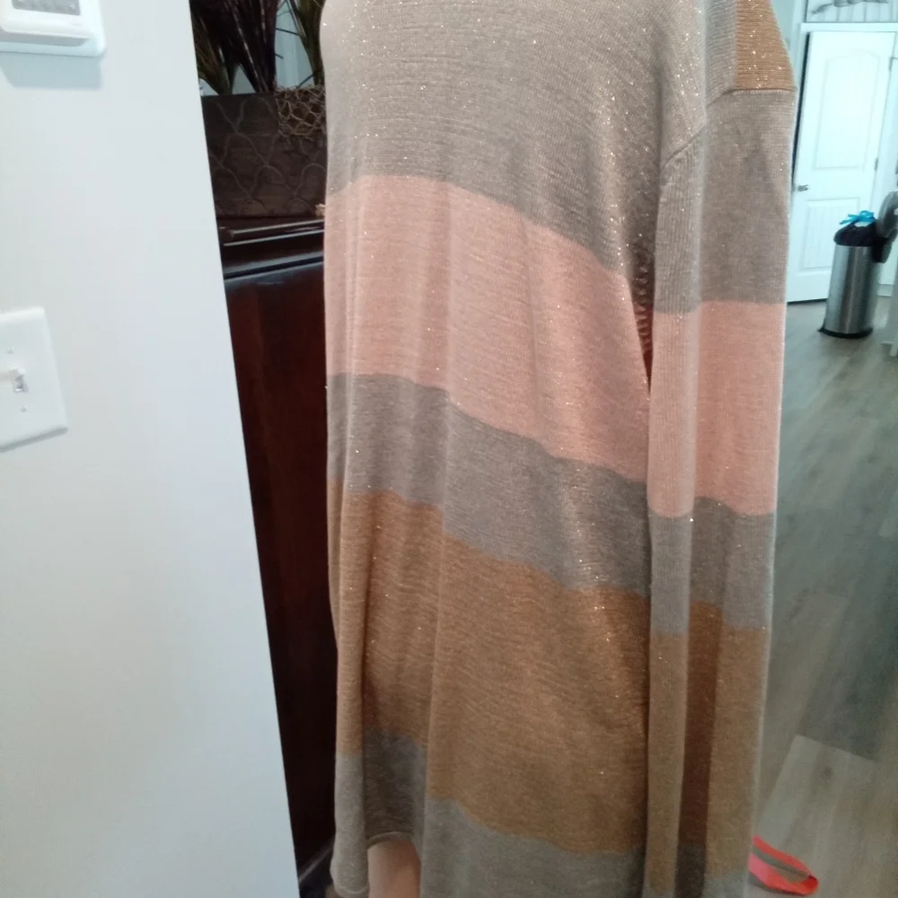 Cupio Blush Plus Size 2X Open Sweater NWT Pink, Grey